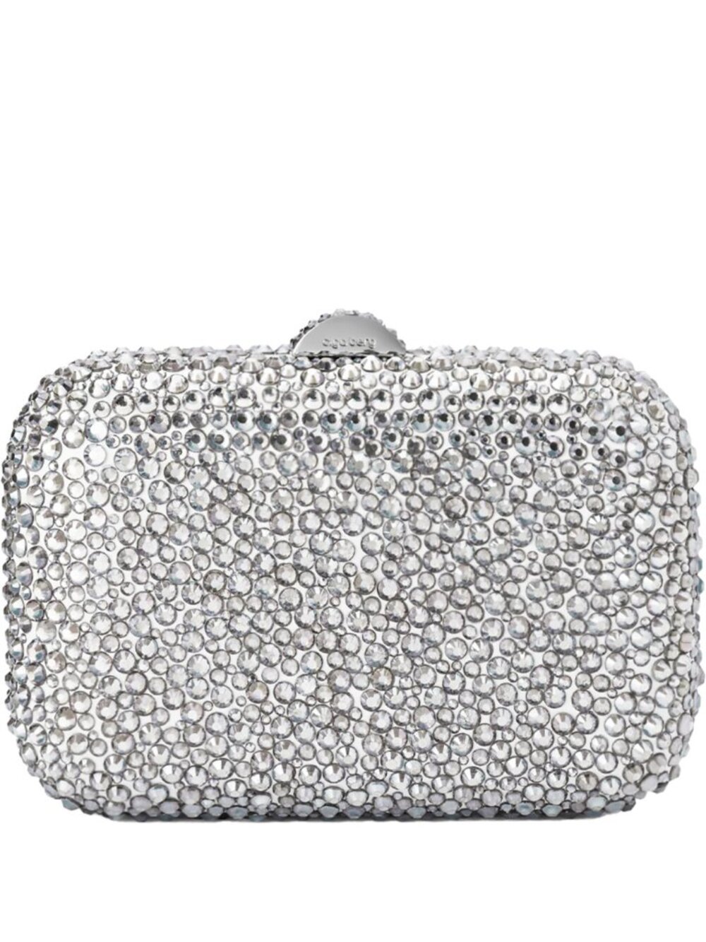 💥SHOWSTOPPER!💥OLGA BERG CASEY HOT FIX CLUTCH / SHOULDER BAG in SILVER - Picture 6 of 16
